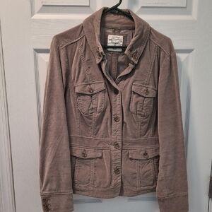 Sonoma Women's Taupe Button-Up Blazer